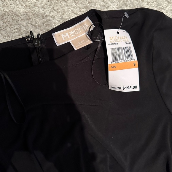 NWT Michael Kors - Black Dress - Wrap Design With 3/4 Sleeves - Size S - Picture 3 of 5